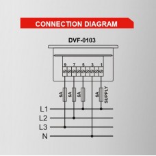 DATAKOM DVF-0103 Вольтметр-частотомір, 3 фази, 96x48мм