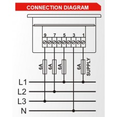 DATAKOM DVF-0303 Вольтметр-частотомір, 3 фази, 72x72mm, 3 дисплеї