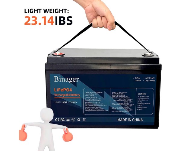 Акумуляторна батарея HS-12,8V100Ah Binager (LiFePO4 12,8V 100Ah 1280Wh)