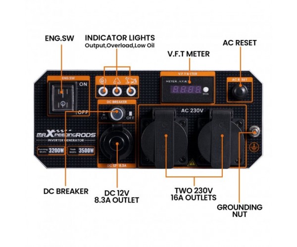 Генератор бензиновий інверторний MXR4500i MaXpeedingRods (3,2 kW)