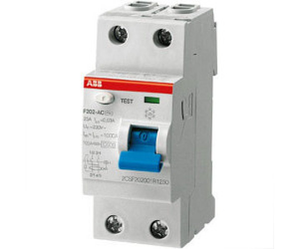 ПЗВ (діфреле) 63А струм витоку 30 мА FH202-63/0.03 AC 2-полюси (однофазне) ABB, Німеччина