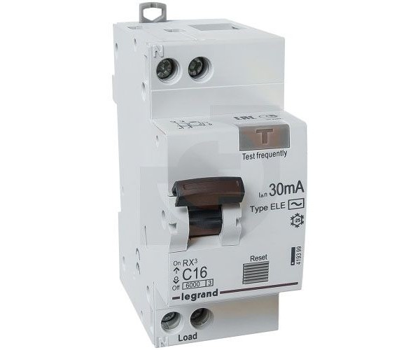 Дифференциальный автомат RX3 1П+Н C 16A 30mA-AC RX3