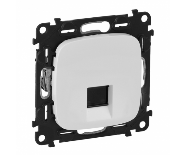 Лицевая панель розетки RJ11 / RJ45 Белая Valena Allure