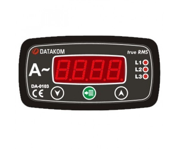DATAKOM DA-0103 Амперметр, 3 фази, 96x48мм