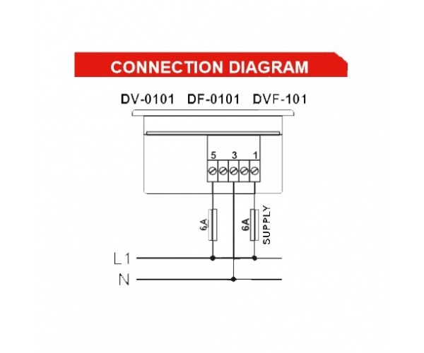 DATAKOM DF-0101 Частотомір, 1 фаза, 96x48мм