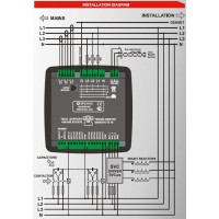 DATAKOM DFC-0112 PFC, 128x64 B&W дисплей, 144x144мм, 12 шагов + RS485 + SVC