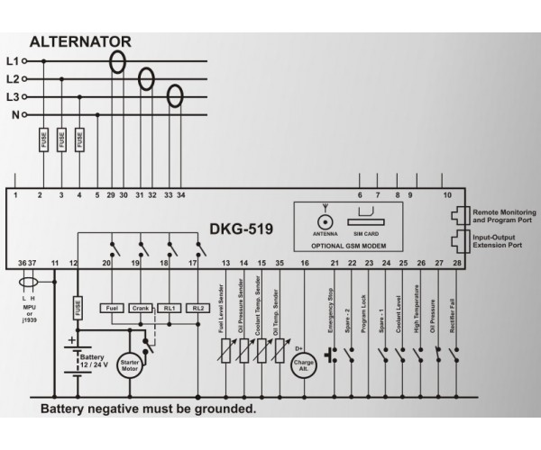 DATAKOM DKG-519-MPU Контролер ручного та дистанційного керування генератором
