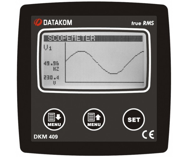 DATAKOM DKM-409-S Аналізатор, 96x96 мм, РК-дисплей 2,9” + 31 гармоніки