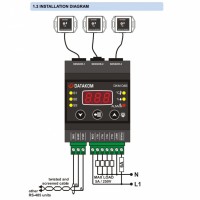DATAKOM DKM-046 Контроллер температуры и влажности с дисплеем и релейными выходами, AC источник питания