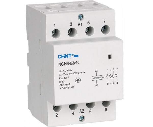 Модульний контактор NCH8-63/40 4P 63A CHINT Electrics