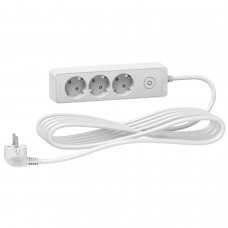 Підовжувач 3 гнізда 3x2К+З 5 м білий Unica Schneider Electric
