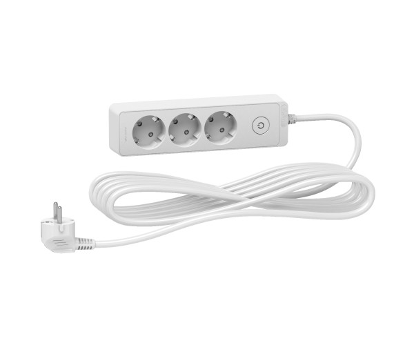 Підовжувач 3 гнізда 3x2К+З 5 м білий Unica Schneider Electric