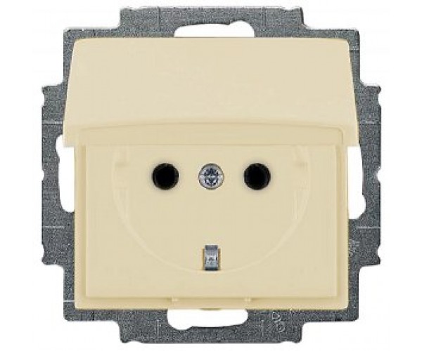 20 EUK-92-507 Розетка із заземл.і кришкою Basic 55 колір-слонова кістка ABB